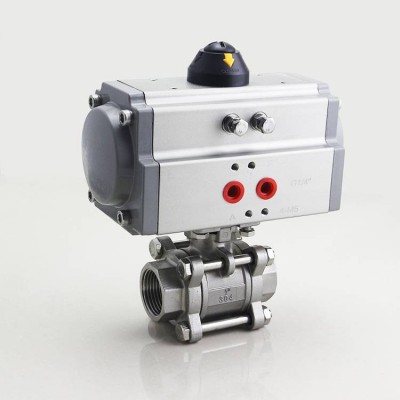 1/2 Inch to 3 Inch Pneumatic Actuated Valve Aluminum Alloy Pneumatic Solenoid Ball Gas Ball Valve Pneumatic Actuator