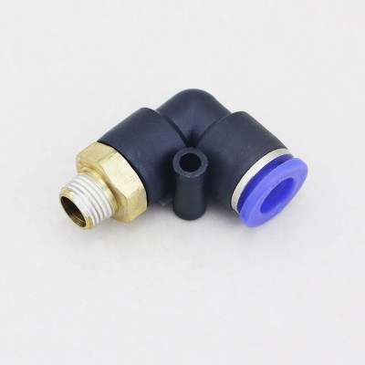 Yueqing Manufacturer 2 Way PL Type Male Thread Elbow Tube Plastic Connector Pneumatic Fitting