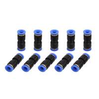 SNS SPU-1/4 1/4" Tube OD Plastic Straight Union Pipe Tube Fitting Straight Pneumatic Connector of 10 PCS