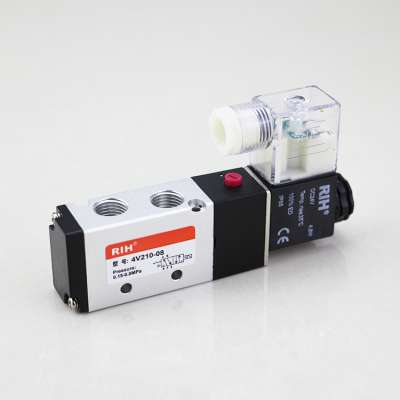 2/5 Way Air Compressor DC24V AC220V AC110V DC12V Wiring Solenoid Valve Pneumatic Cylinder Parts Airtac 4v210-08