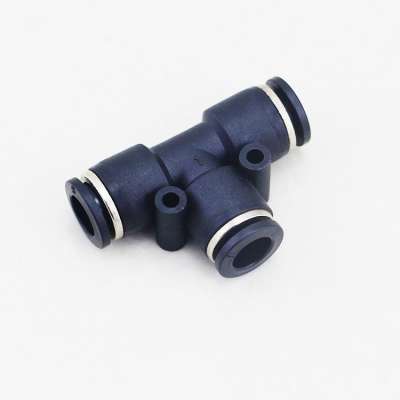 Pneumatic Equal PEG T Type Hose Fittings 3 Way Plastic Tee Tube Connector