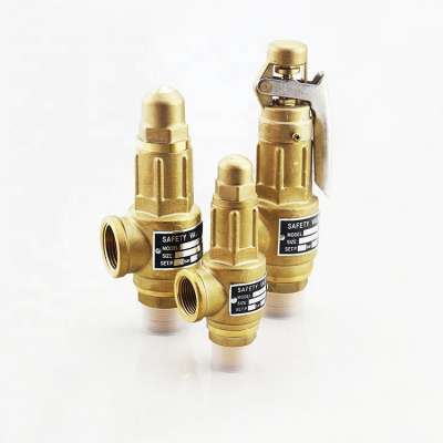 Spring Full Threaded Connection Brass Gas Lift Air Compressor Pressure Safety Relief Valves