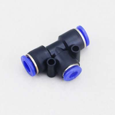 Air Hose Fittings Types T Shape 3-Way Pneumatic PE Tee Tube Connector Pipe Fitting