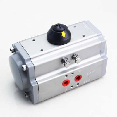 AT-63 90 Degree Double Acting  Spring Return Small Hydraulic Rotary Piston Pneumatic Cylinder Actuator